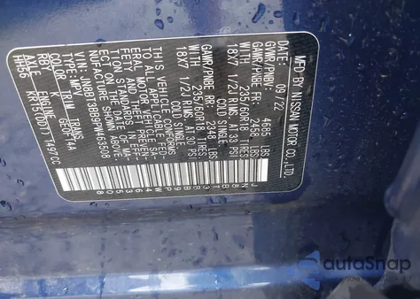 2023 Nissan Rogue Sv Intelligent Awd из США, поврежденный, VIN JN8BT3BB9PW463508